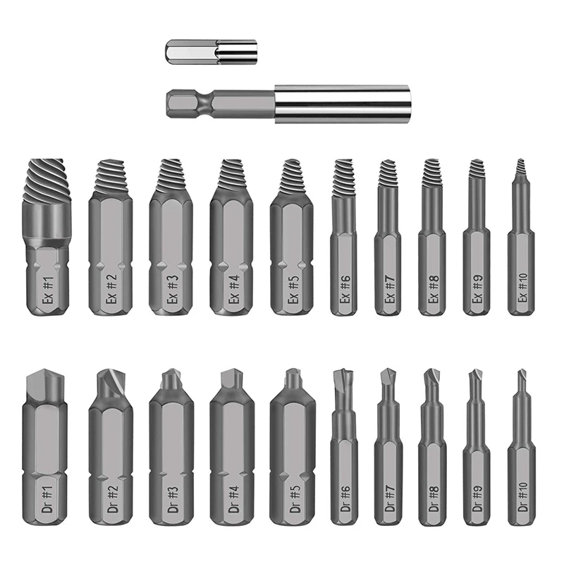22 Pcs Damaged Screw Extractor Set Remove Broken Bolt Screw Remover with Magnetic Holder Socket Adapter
22 Pcs Damaged Screw Extractor Set Remove Broken Bolt Screw Remover with Magnetic Holder Socket Adapter