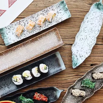 Japanese style sushi plate ceramic creative rectangular plate snack snack plate retro tableware sashimi set plate LB61613
Japanese style sushi plate ceramic creative rectangular plate snack snack plate retro tableware sashimi set plate LB61613