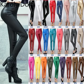 Autumn Winter Women Thin Velvet PU Leather Pants Female Sexy Elastic Stretch Faux Leather Skinny Pencil Pant Women Tight Trouser 
Autumn Winter Women Thin Velvet PU Leather Pants Female Sexy Elastic Stretch Faux Leather Skinny Pencil Pant Women Tight Trouser