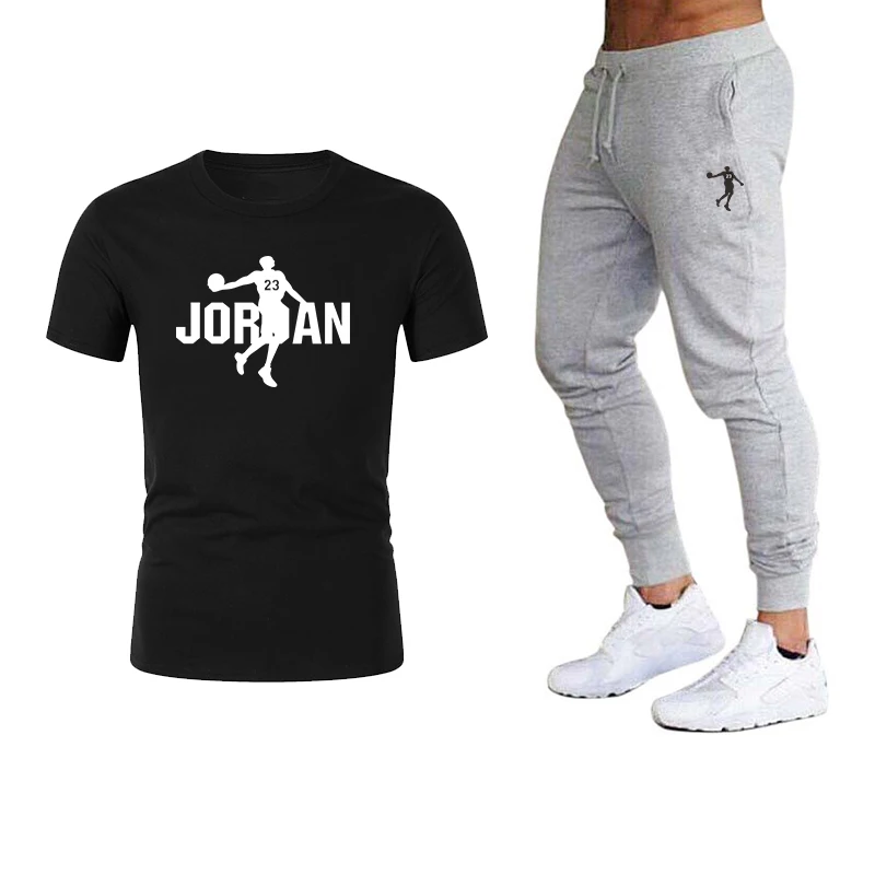 Летний спортивный костюм мужская повседневная одежда трендовая летняя футболка