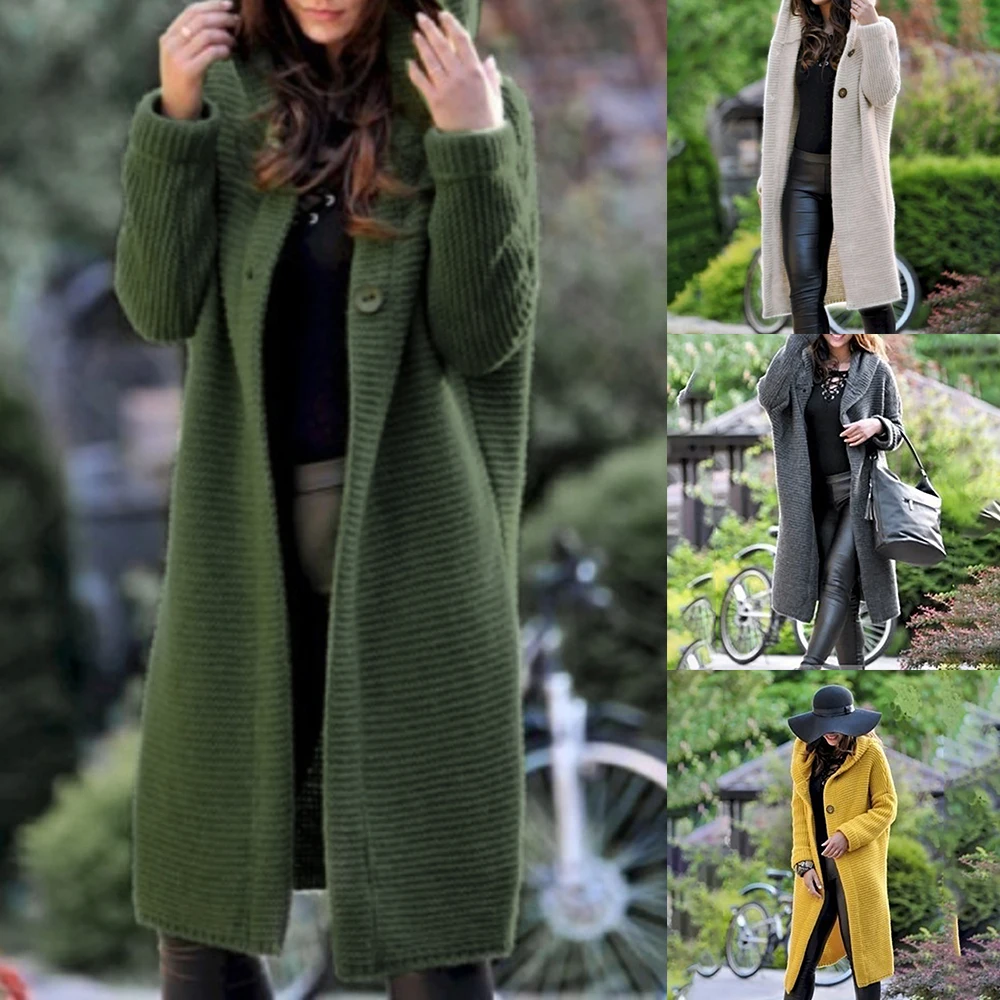 2019 New Long Solid Hooded Knitted Sweater Warm Open Front Sweaters Casual Oversize Jacket Coat Long Sleeve Cardigan Female
2019 New Long Solid Hooded Knitted Sweater Warm Open Front Sweaters Casual Oversize Jacket Coat Long Sleeve Cardigan Female