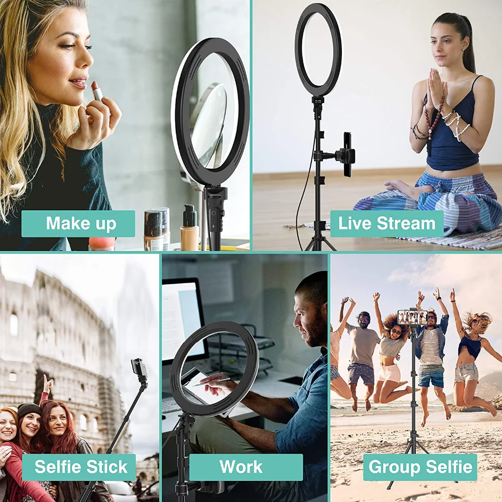 LED Selfie Ring Light with 150cm Selfie Stick USB Photographic Lamp with Phone Holder for Makeup Fill Lighting Youtube Live LED Selfie Ring Light with 150cm Selfie Stick USB Photographic Lamp with Phone Holder for Makeup Fill Lighting Youtube Live