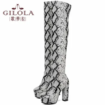 New Autumn Winter Fashion Over The Knee Snake Women Boots High Heels Long Boots Platform Zipper Women Shoes Woman #Y0076234Y 
New Autumn Winter Fashion Over The Knee Snake Women Boots High Heels Long Boots Platform Zipper Women Shoes Woman #Y0076234Y