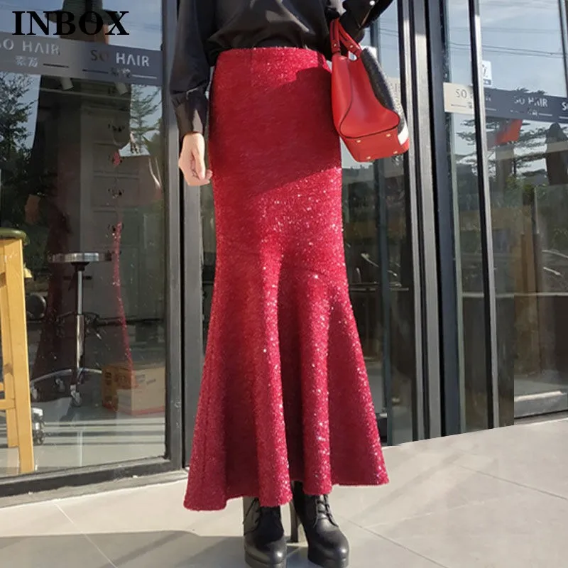 INBOX Spring High Waist Shiny Fishtail Skirts Women Elegant Wrap Sexy Red Skirts Ladies Vintage Bling Bling Long Skirts Female
INBOX Spring High Waist Shiny Fishtail Skirts Women Elegant Wrap Sexy Red Skirts Ladies Vintage Bling Bling Long Skirts Female