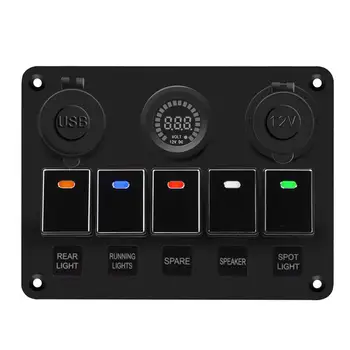 Car Marine Waterproof Boat Rocker Switch Panel with Fuse Dual USB Slot LED Light Power Socket Breaker Voltmeter for RV Car Boat
Car Marine Waterproof Boat Rocker Switch Panel with Fuse Dual USB Slot LED Light Power Socket Breaker Voltmeter for RV Car Boat