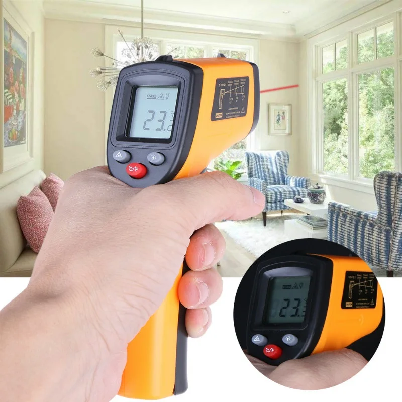 New LCD IR Infrared Thermometer BSIDE GM320 Non-Contact Digital Pyrometer Temperature Meter Point -50~380 Degree Termometr
New LCD IR Infrared Thermometer BSIDE GM320 Non-Contact Digital Pyrometer Temperature Meter Point -50~380 Degree Termometr