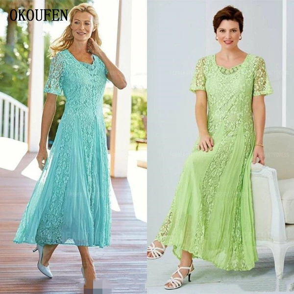 Lace Mother of the Bride Dresses 2019 Short Sleeves Aqua Lime Women Wedding Guest Party Wear Kurti madrinha farsali Ankle Length 
Lace Mother of the Bride Dresses 2019 Short Sleeves Aqua Lime Women Wedding Guest Party Wear Kurti madrinha farsali Ankle Length