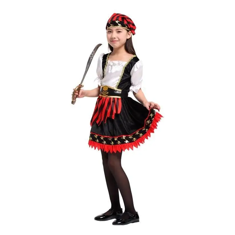 Пиратский костюм для девочек детский корсара косплей матрос ролевая игра в