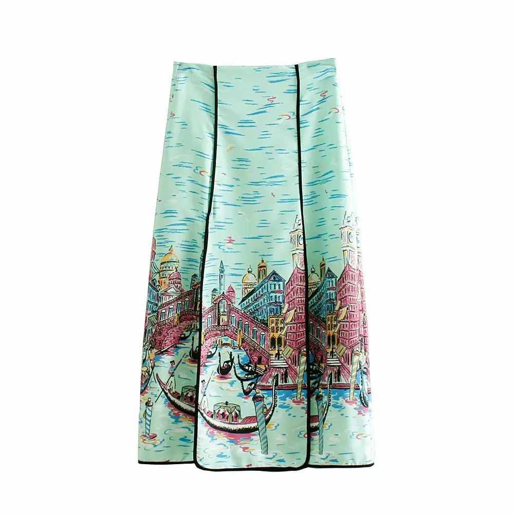 Fh-534 Spring And Summer New Style 2019 Retro High-waisted Vacation Style Venice Printed A- line Half-length Medium-length Dress
Fh-534 Spring And Summer New Style 2019 Retro High-waisted Vacation Style Venice Printed A- line Half-length Medium-length Dress