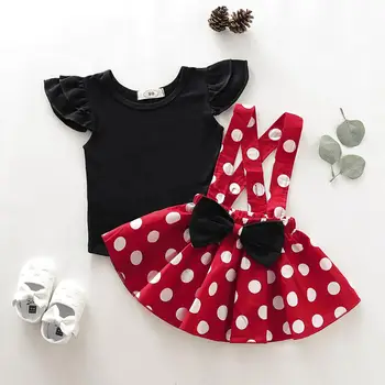 2020 Newest Summer Baby Girl Clothes Set Black T-shirt Red Polka Dot Suspender Skirt 2pcs Suit Kid Outfit Children Clothes 
2020 Newest Summer Baby Girl Clothes Set Black T-shirt Red Polka Dot Suspender Skirt 2pcs Suit Kid Outfit Children Clothes