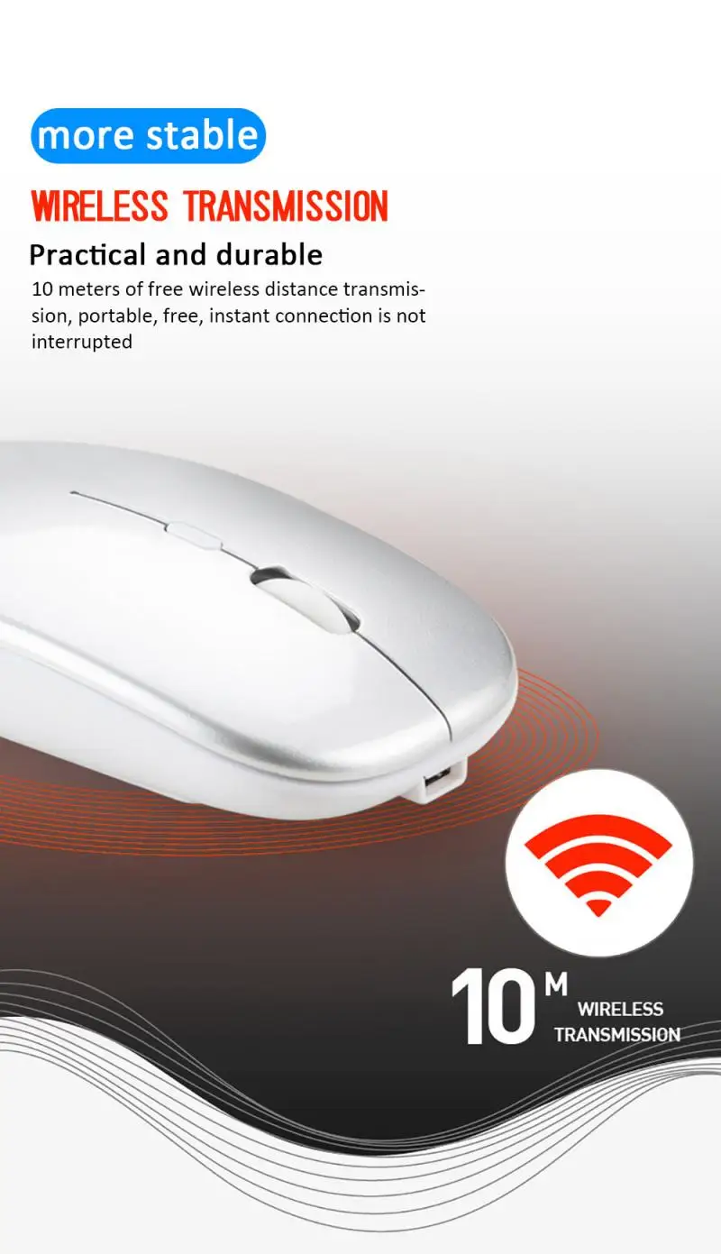 2.4G Wireless Bluetooth 1600DPI Mouse Silent Dual Mode Gaming Mouse 4 Button USB Computer Mouse Gamer Mice For Office Work Mouse
2.4G Wireless Bluetooth 1600DPI Mouse Silent Dual Mode Gaming Mouse 4 Button USB Computer Mouse Gamer Mice For Office Work Mouse