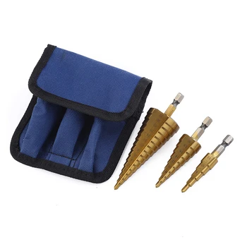 3pcs Hss Step Drill Bit Set Cone Hole Cutter Taper Metric Titanium Coated Metal Hex Core Drill Bits
3pcs Hss Step Drill Bit Set Cone Hole Cutter Taper Metric Titanium Coated Metal Hex Core Drill Bits