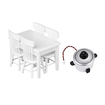 1 Piece 1:12 Dollhouse Miniature Metal Rice Cooker & 5 Piece Model Table Chair a Manger Set Furniture Doll House Miniature White
1 Piece 1:12 Dollhouse Miniature Metal Rice Cooker & 5 Piece Model Table Chair a Manger Set Furniture Doll House Miniature White