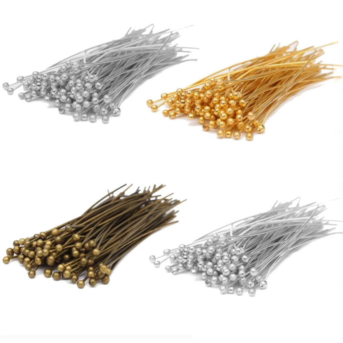 100Pcs/bag Silver Golden Plated Pins Jewelry Making Finding Components Mwtal Headpins Eyepins Ballpins for Beads Bracelets DIY
100Pcs/bag Silver Golden Plated Pins Jewelry Making Finding Components Mwtal Headpins Eyepins Ballpins for Beads Bracelets DIY