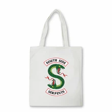 Riverdale South Side Serpents Snake Graphic Print Shopping Bag Fashion Pacakge Hand Bag Women large-capacity canvas bag Bolsas
Riverdale South Side Serpents Snake Graphic Print Shopping Bag Fashion Pacakge Hand Bag Women large-capacity canvas bag Bolsas