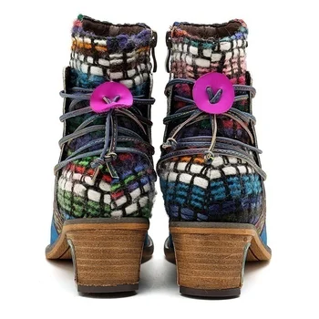 2020 New Autumn Winter Women Retro Weave Splicing Leather Pattern Adjustable Boots Botines Mujer Vintage Warm Botas Women Boots
2020 New Autumn Winter Women Retro Weave Splicing Leather Pattern Adjustable Boots Botines Mujer Vintage Warm Botas Women Boots