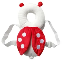 100% algodão almofada de proteção da cabeça do bebê encosto cabeça travesseiro pescoço asas enfermagem gota resistência almofada abelha joaninha mochila fronha(China)