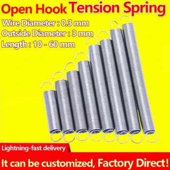 Tension Spring Stainless Steel Pullback Spring Extension Spring Draught Spring Wire Diameter 0.3mm Outer Diameter 3mm Custom
Tension Spring Stainless Steel Pullback Spring Extension Spring Draught Spring Wire Diameter 0.3mm Outer Diameter 3mm Custom