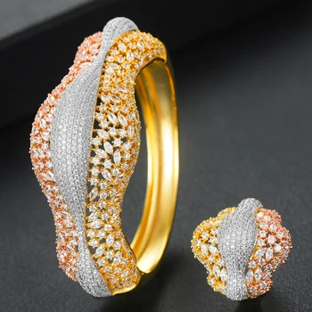 GODKI Jimbora Luxury Nigerian Dubai Bangle Ring Jewelry Sets For Women Cubic Zircon Wedding Bridal Jewelry Sets Super Design
GODKI Jimbora Luxury Nigerian Dubai Bangle Ring Jewelry Sets For Women Cubic Zircon Wedding Bridal Jewelry Sets Super Design