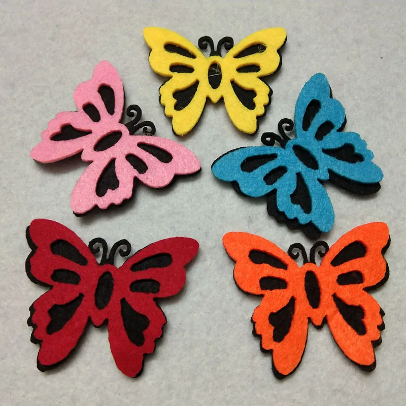 

Pretty 5 Cancy Colors Butterfly DIY Nonwoven Felt Fabric for DIY project home kindergarten decoration 7x5.5cm