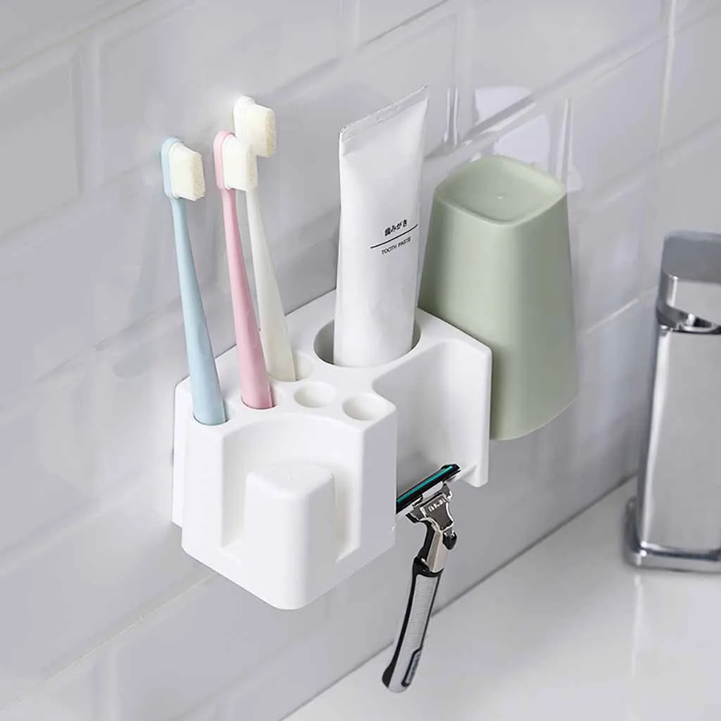 Toothbrush Stand Toothpaste Dispenser Holder Storage Rack Bathroom Accessories Wall Mount Toilet Organizer Shelf Brush Racks
Toothbrush Stand Toothpaste Dispenser Holder Storage Rack Bathroom Accessories Wall Mount Toilet Organizer Shelf Brush Racks