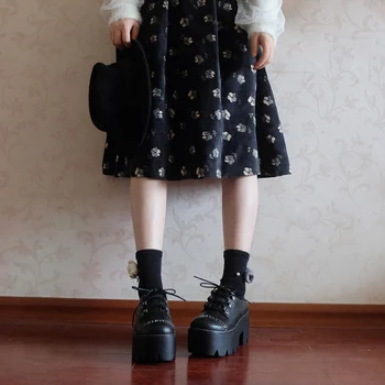 Women Shoes Punk Dark Thick Bottom Cake Single Shoes Cool Thin Skinny Harajuku Shoes Rivet Black Gorhic Punk Girl Shoes
Women Shoes Punk Dark Thick Bottom Cake Single Shoes Cool Thin Skinny Harajuku Shoes Rivet Black Gorhic Punk Girl Shoes