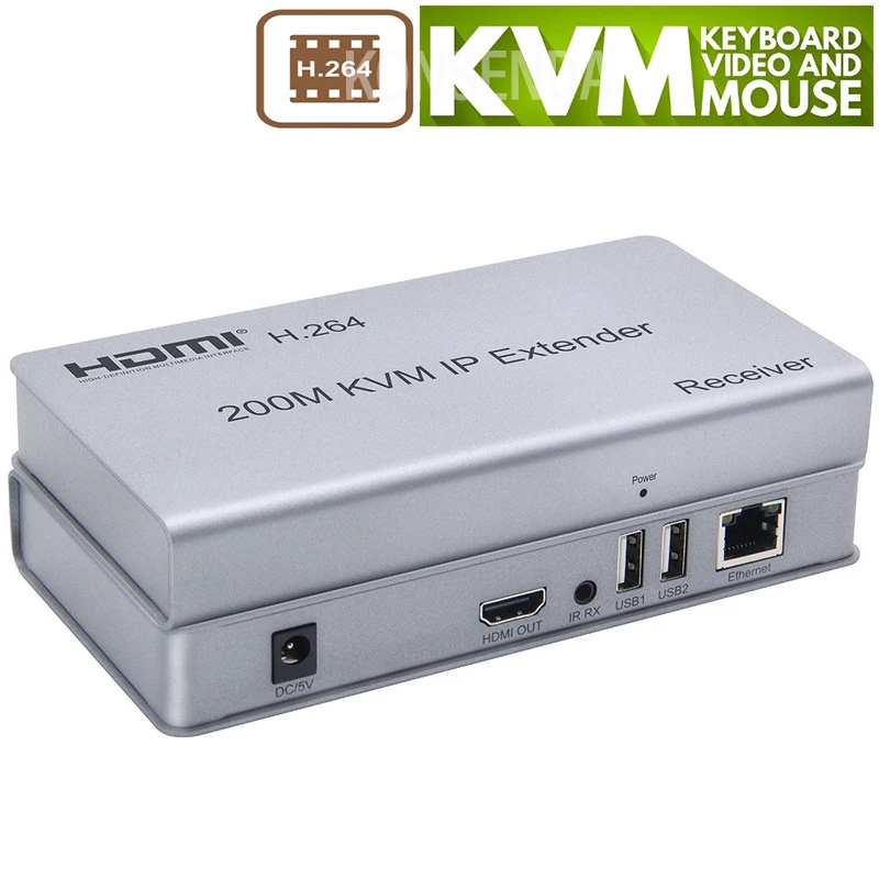 Квм-удлинитель H.264 HDMI по IP RJ45 Ethernet сетевой квм-Удлинитель 200 м UTP/STP квм-удлинитель