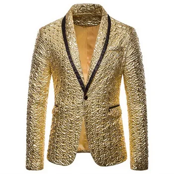 JODIMITTY Hot Men Shiny Gold Sequin Glitter Embellished Blazer Jacket Men Blazer Wedding Party Suit Jacket Stage Singers Clothes 
JODIMITTY Hot Men Shiny Gold Sequin Glitter Embellished Blazer Jacket Men Blazer Wedding Party Suit Jacket Stage Singers Clothes