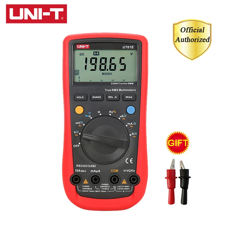 UNI-T UT61E Digital Multimeter Meter Ture RMS Auto Range AC DC Voltage Tester 22000 Counts Data Hold High Reliability
UNI-T UT61E Digital Multimeter Meter Ture RMS Auto Range AC DC Voltage Tester 22000 Counts Data Hold High Reliability