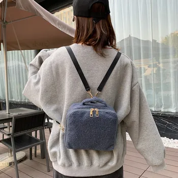 Mini Square Shoulder Backpacks Women Small Plush Backpack Simple Color Zipper Rucksack Fashion Girls Casual Book Flock Mochila
Mini Square Shoulder Backpacks Women Small Plush Backpack Simple Color Zipper Rucksack Fashion Girls Casual Book Flock Mochila