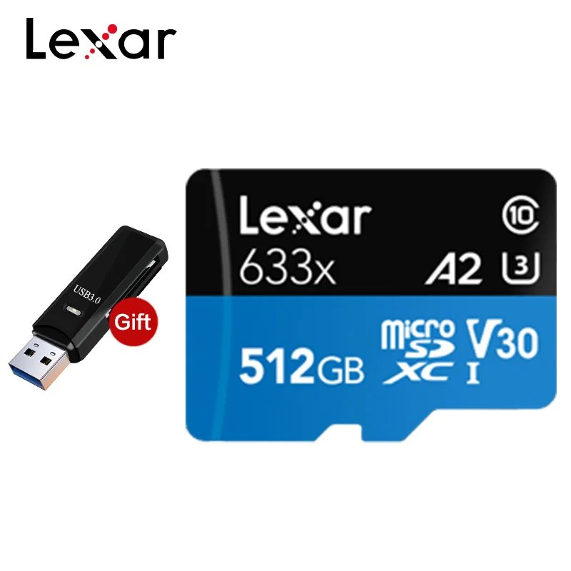 

100% Original Lexar Micro SD Card 256GB High Speed 95MB/S 128GB 32GB Class 10 633x 64GB Memory Card U3 V30 UHS-I TF Card Microsd
