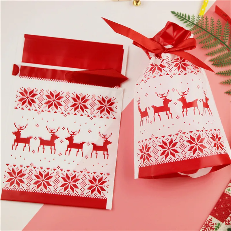 5pcs merry christmas gift bags santa sacks xmas tree packing