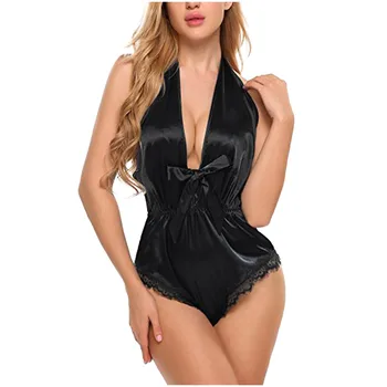2020 Silk Pajamas Sexy Satin Underwear Jumpsuit Bodysuit Teddy Lingerie Sleepwear Homewear Women Lingerie Dropshipping #2242
2020 Silk Pajamas Sexy Satin Underwear Jumpsuit Bodysuit Teddy Lingerie Sleepwear Homewear Women Lingerie Dropshipping #2242