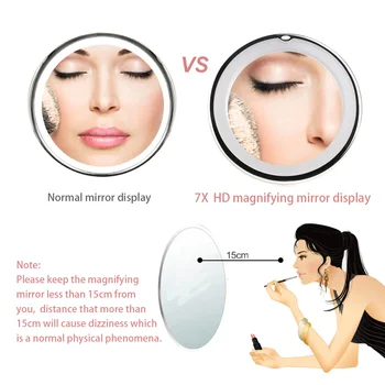 RUIMIO Adjustable 7x Magnification Lighted LED Makeup Mirror Bathroom Vanity Mirror Travel Mirror with Strong Suction Cup
RUIMIO Adjustable 7x Magnification Lighted LED Makeup Mirror Bathroom Vanity Mirror Travel Mirror with Strong Suction Cup