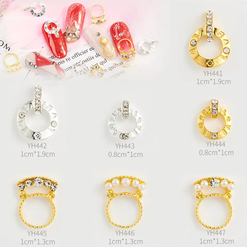 

10pcs/pack Japan Korea Nail Art Decorations Alloy Gold Silver Cute Metal Jewellry Accessories for Women Nail DIY Stud Supplies