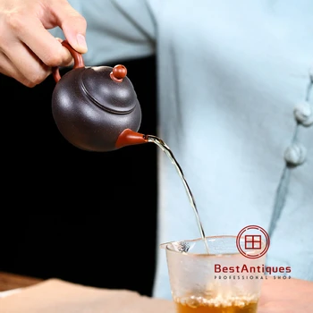 Yixing Zisha Teapot Purple Clay Teapots Handmade Shuangse Shuiping 150/100cc
Yixing Zisha Teapot Purple Clay Teapots Handmade Shuangse Shuiping 150/100cc