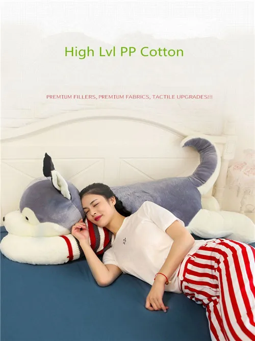Fancytrader Jumbo Giant Plush Husky Dog Toy Stuffed Soft Animal Puppy Pillow Doll Gifts for Children 4 Sizes 3 Colors (10)