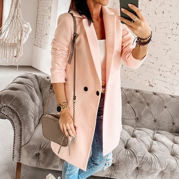 Spring Aytumn New Fashion Blazer Jacket Women Casual Pocket Long Sleeve Work Suit Coat Office Lady Solid Color Slim Coat 2020
Spring Aytumn New Fashion Blazer Jacket Women Casual Pocket Long Sleeve Work Suit Coat Office Lady Solid Color Slim Coat 2020