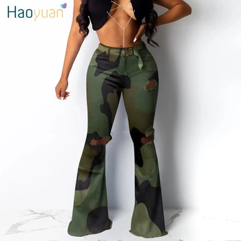 HAOYUAN Sexy Plus Size Holes Leopard Camouflage Flare Pants Women 2020 New High Waist Skinny Stretch Trousers Bell Bottom Pants
HAOYUAN Sexy Plus Size Holes Leopard Camouflage Flare Pants Women 2020 New High Waist Skinny Stretch Trousers Bell Bottom Pants