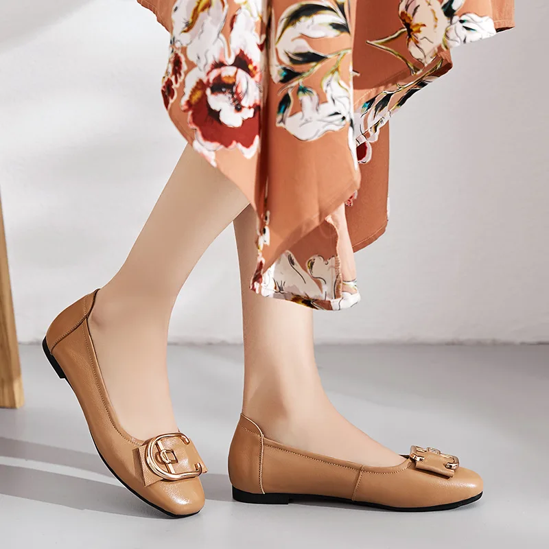 Soft Leather Genuine Leather Low-Cut Spring Shoes Women's Square Head Flat Top Shoes 2019 New Style Spring Versatile Spring And
Soft Leather Genuine Leather Low-Cut Spring Shoes Women's Square Head Flat Top Shoes 2019 New Style Spring Versatile Spring And