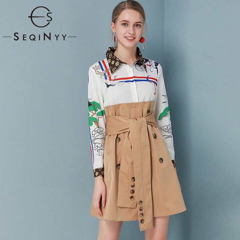 SEQINYY Casual Dress 2020 Summer Spring New Fashion Design Women 3/4 Sleeve Vintage Flowers Printed Spliced Khaki Mini Dress
SEQINYY Casual Dress 2020 Summer Spring New Fashion Design Women 3/4 Sleeve Vintage Flowers Printed Spliced Khaki Mini Dress