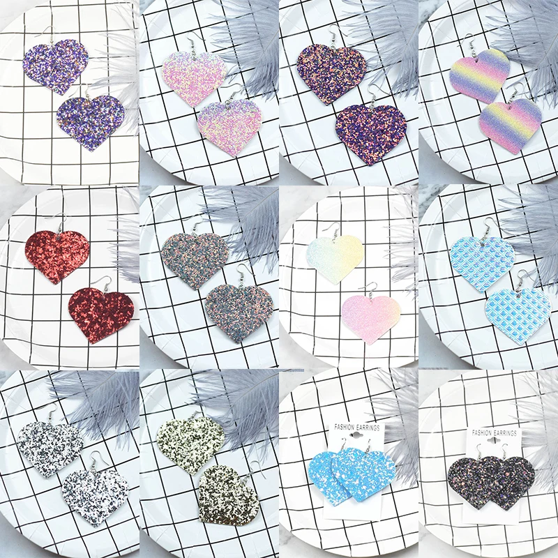 Women Exaggerated Lovely Boho Leather Earrings With Sparkling Glitter Heart In All Colors
Women Exaggerated Lovely Boho Leather Earrings With Sparkling Glitter Heart In All Colors