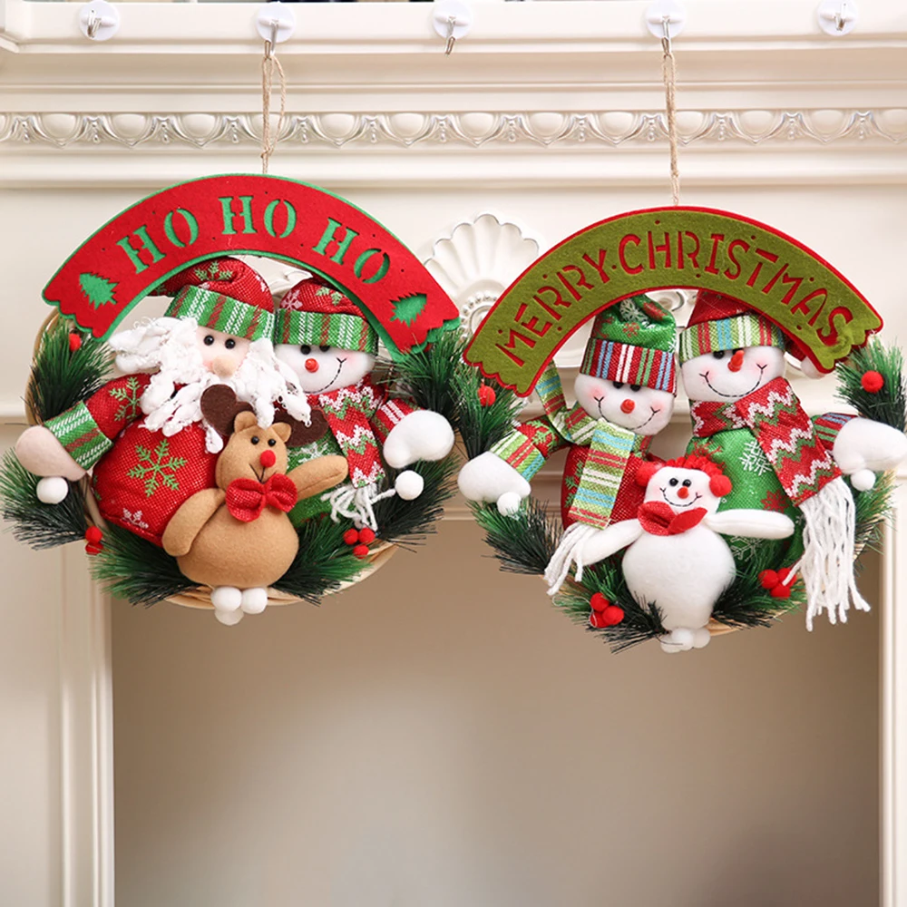 Christmas Decoration Rattan Wreath Door Hanging Plush Santa Snowman Elk Gift Hanging Window Scene Layout Furniture Decoration
Christmas Decoration Rattan Wreath Door Hanging Plush Santa Snowman Elk Gift Hanging Window Scene Layout Furniture Decoration