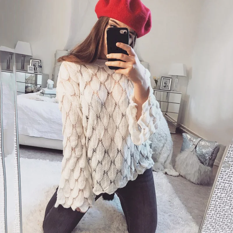Knited Sweater Women 3D Fish Scale O Neck Oversize Pullover Pink White Jumper Christmas Bottoming Winter Loose Casual Sweaters
Knited Sweater Women 3D Fish Scale O Neck Oversize Pullover Pink White Jumper Christmas Bottoming Winter Loose Casual Sweaters