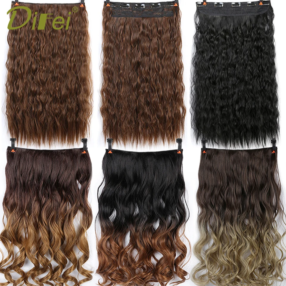 DIFEI 22 Inch Clip in Hair Extensions for Women Synthetic Hairpiece Long Corn Curly High Temperature Fiber Fake Hair
DIFEI 22 Inch Clip in Hair Extensions for Women Synthetic Hairpiece Long Corn Curly High Temperature Fiber Fake Hair