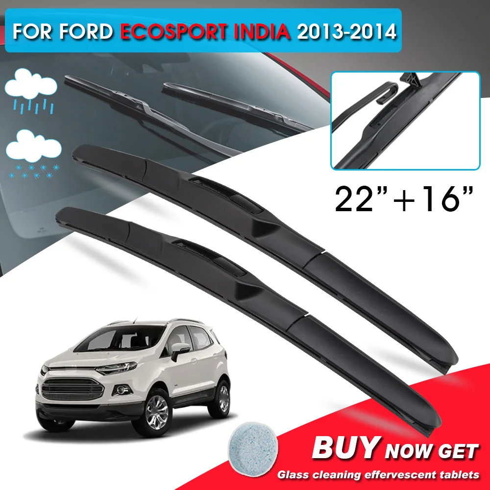

BROSHOO Car Window Windshield Wipers Blade For Ford Ecosport India 22"+16" LHD&RHD Car Model Year 2013-2014 Auto Accessories