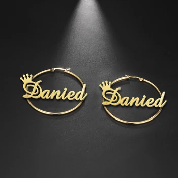 Personalized Custom Jewelry Personalized Name Crown Large Earrings Adult Child Big Round Circle Nameplate Earring
Personalized Custom Jewelry Personalized Name Crown Large Earrings Adult Child Big Round Circle Nameplate Earring