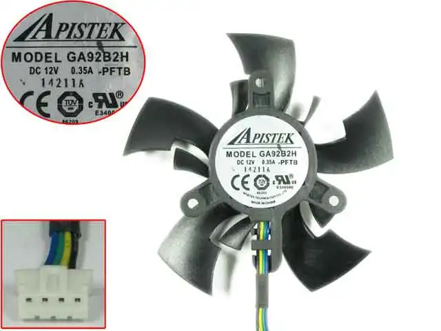APISTEK GA92B2H -PFTB DC 12 В 0 35 А в диаметре. 4-проводной серверный безрамочный вентилятор 85