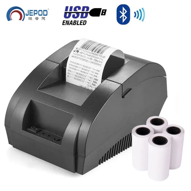 JP-5890K Thermal Receipt Printer 58mm POS Bluetooth USB For Mobile Phone Android iOS Windows Supermarket and Store | Компьютеры и офис