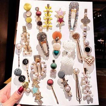 Pearl Hairclip Temperament Girl Side Clip Bangs Headwear Crystal Shiny Diamond Hairpin Set Combination Tools Accessories
Pearl Hairclip Temperament Girl Side Clip Bangs Headwear Crystal Shiny Diamond Hairpin Set Combination Tools Accessories
